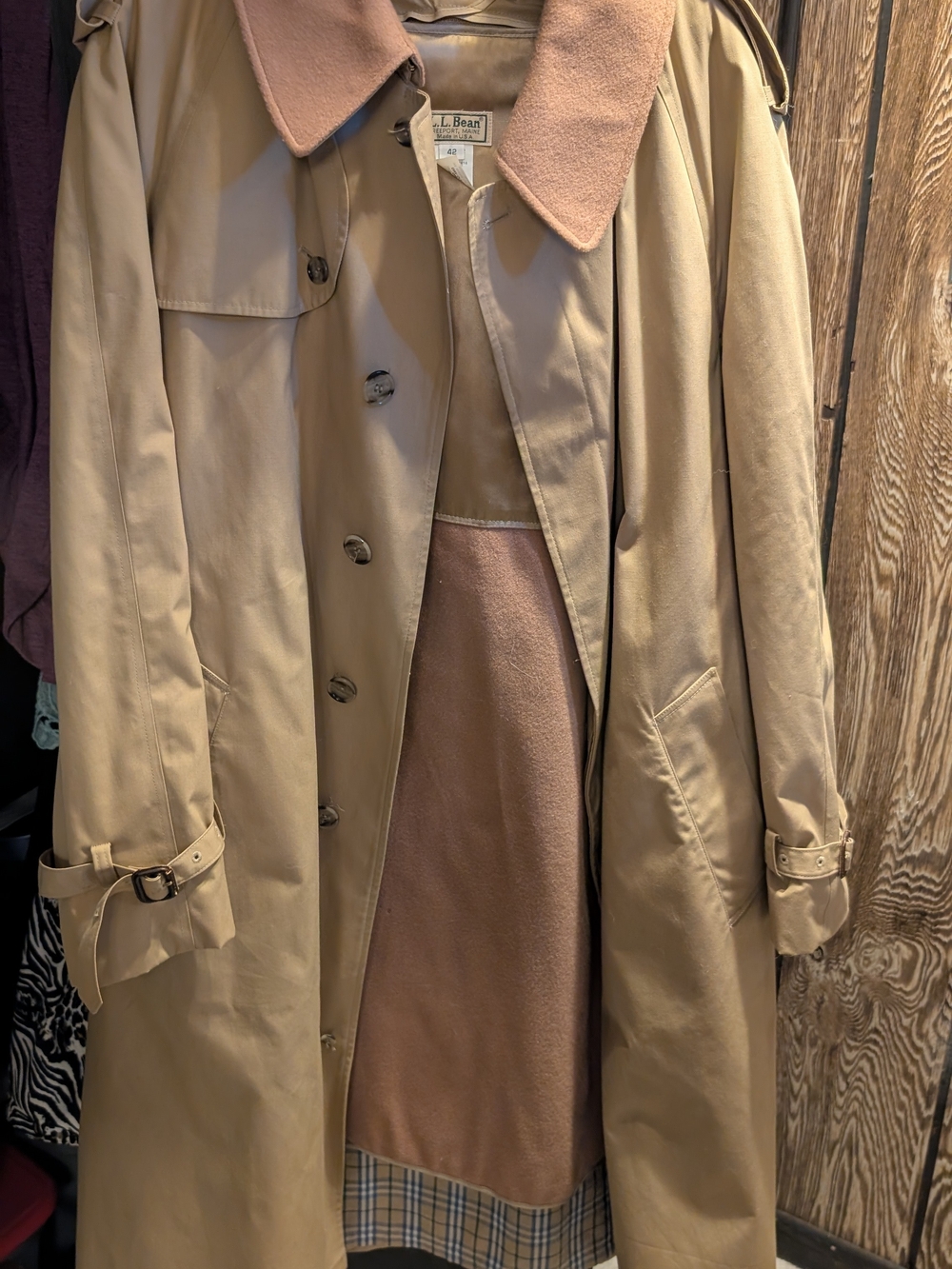 L.L. Bean Women's Tan Trench Coat with Soft Collar